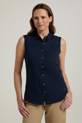 Coconut Sleeveless Womens Shirt - Navy