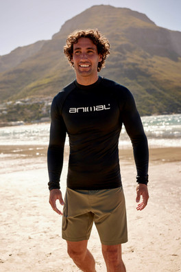 Sonny Mens Logo Rash Vest - Black