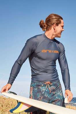 Sonny Mens Logo Rash Vest - Navy