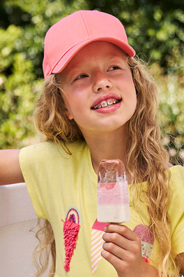 Kids Baseball Cap - Coral