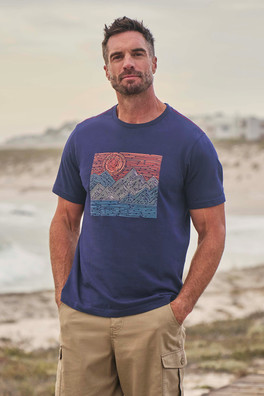 Tidal Wave Mens T-Shirt - Dark Blue