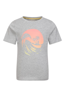 Beach Scene Kids Tee - Grey