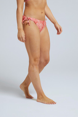 Iona Womens Tie Side Bikini Bottoms - Coral