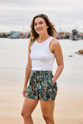 Sand-Dune Womens Printed Shorts - Khaki