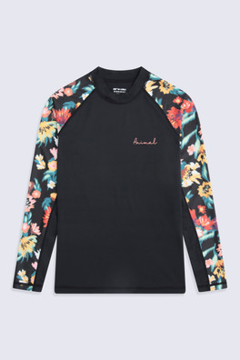 Lillie Womens Printed Panel Rash Vest - Mixed