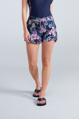 Aurora Womens Printed Mini Boardshort - Dark Blue