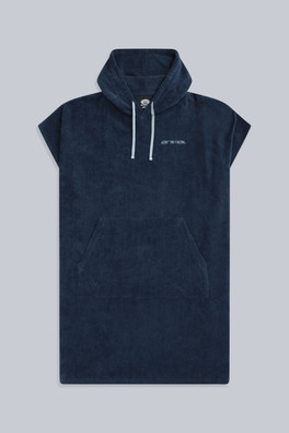 Jacob Mens Towelling Poncho - Dark Blue