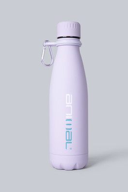 Rubber Water Bottle with Karabiner - 480ml - Lilac