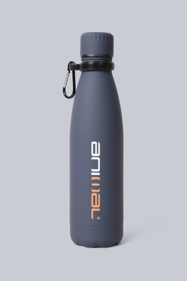 Rubber Water Bottle with Karabiner - 480ml - Navy