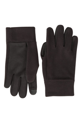 Mens Touchscreen Fleece Gloves - Black