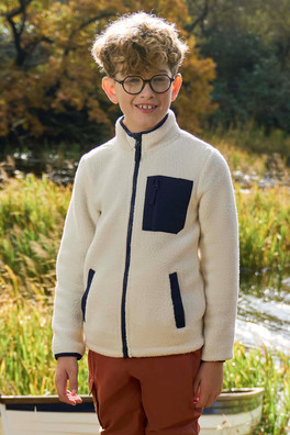Atlas Kids Zip Borg Fleece - Beige