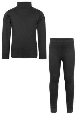 Meribel Kids Thermal Top & Pants Set - Black