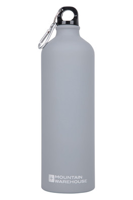 1L Matt Finish Water Bottle with Karabiner - Grey