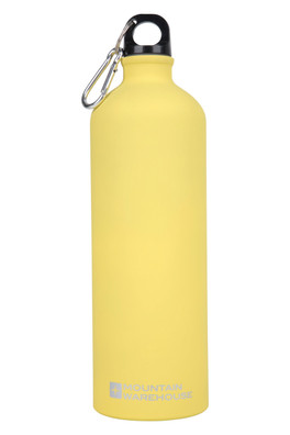 1L Matt Finish Water Bottle with Karabiner - Yellow