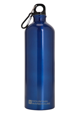 1L Metallic Water Bottle With Karabiner - Petrol