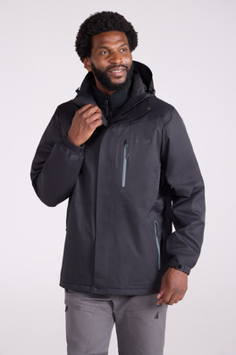 Bracken Extreme Mens 3 In 1 Waterproof Jacket - Black
