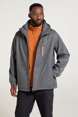 Bracken Extreme Mens 3 In 1 Waterproof Jacket - Charcoal