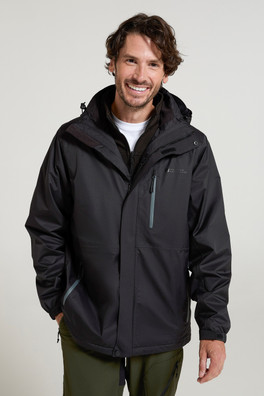 Bracken Extreme Mens 3 In 1 Waterproof Jacket - Jet Black