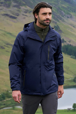 Bracken Extreme Mens 3 In 1 Waterproof Jacket - Indigo