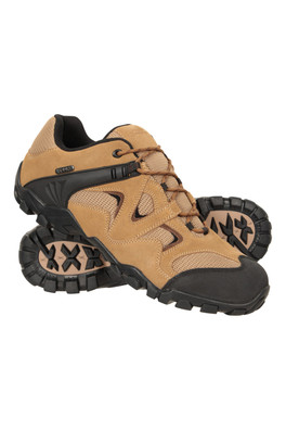 Curlew Mens Waterproof Walking Shoes - Dark Beige