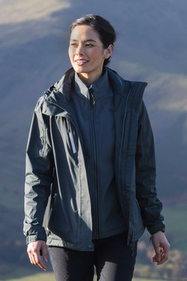 Bracken Extreme Womens 3 in 1 Waterproof Jacket - Khaki