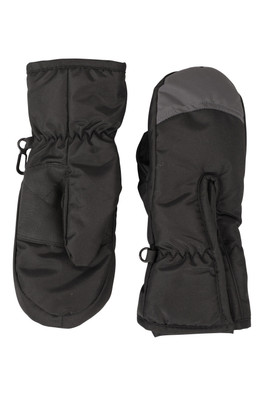Kids Snow Mittens - Black