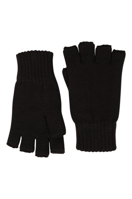 Fingerless Knitted Gloves - Black