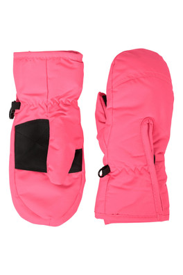 Kids Snow Mittens - Dark Pink