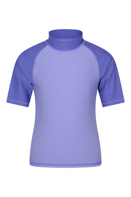 Short Sleeved Kids Rash Vest - Dusky Purple