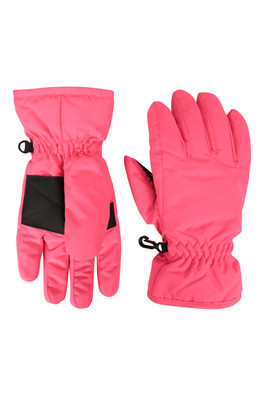Kids Ski Gloves - Dark Pink