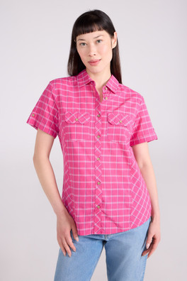 Holiday Womens Cotton Shirt - Bright Pink