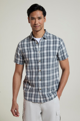 Weekender Mens Short Sleeve Shirt - Light Grey