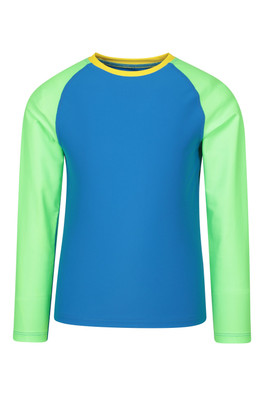 Kids Long Sleeved Rash Vest - Cobalt