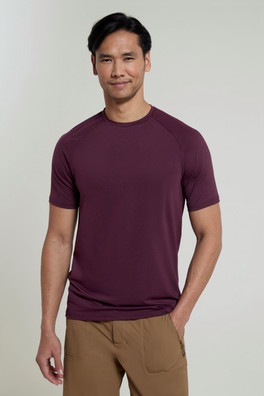 Agra Mens Melange T-Shirt - Dark Purple