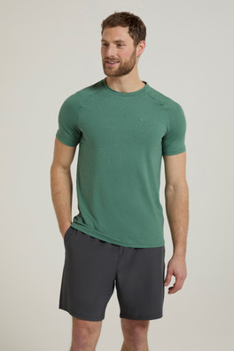 Agra Mens Melange T-Shirt - Green