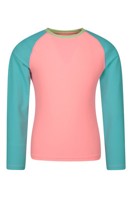 Kids Long Sleeved Rash Vest - Turquoise
