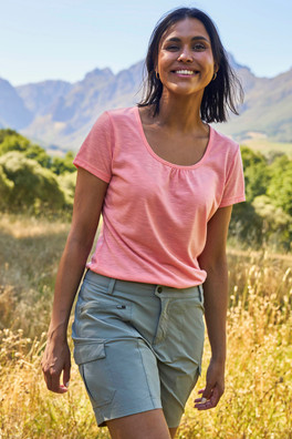 Agra Quick-Dry Womens T-Shirt - Coral