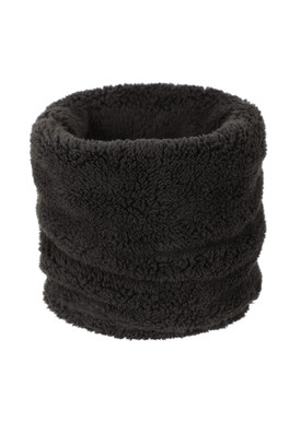 Kids Sherpa Fleece Thermal Neck Gaiter - Jet Black