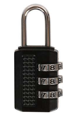 Three Dial Combination Padlock - Black