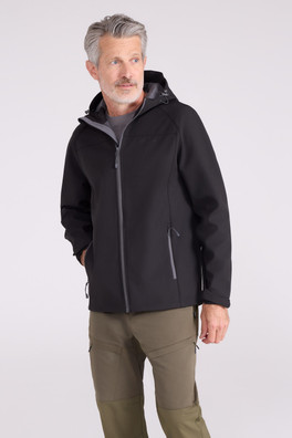 Exodus Mens Water-Resistant Softshell Jacket - Black