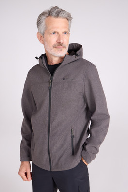 Reykjavik Textured Mens Windproof Softshell - Dark Brown