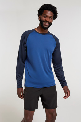 Endurance Mens Long Sleeved Top - Cobalt