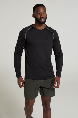 Endurance Mens Long Sleeved Top - Jet Black