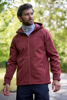 Exodus Mens Water-Resistant Softshell Jacket - Dark Red
