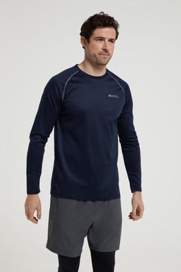 Endurance Mens Long Sleeved Top - Navy Reflect