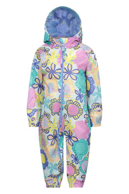Puddle Kids Printed Waterproof Rain Suit - Pale Green