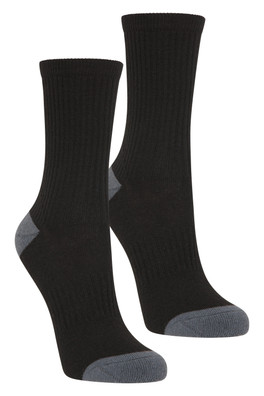 Kids Cushioned Mid-Calf Hiker Socks 2-Pack - Black
