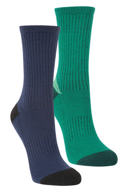 Kids Cushioned Mid-Calf Hiker Socks 2-Pack - Navy