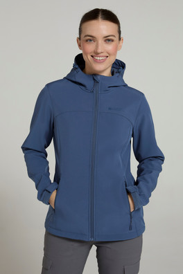 Exodus Womens Water Resistant Softshell Jacket - Blue