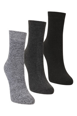 Outdoor Kids Mid-Calf Walking Socks 3-Pack - Grey